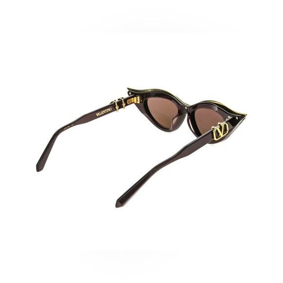 New! Valentino VLS 114B Burgundy Cat-Eye Sunglasses with Gold Trim, Authentic main image 9